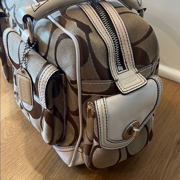 Rare!!! Coach Brown and Cream Signature Bag - Picture 4 of 10